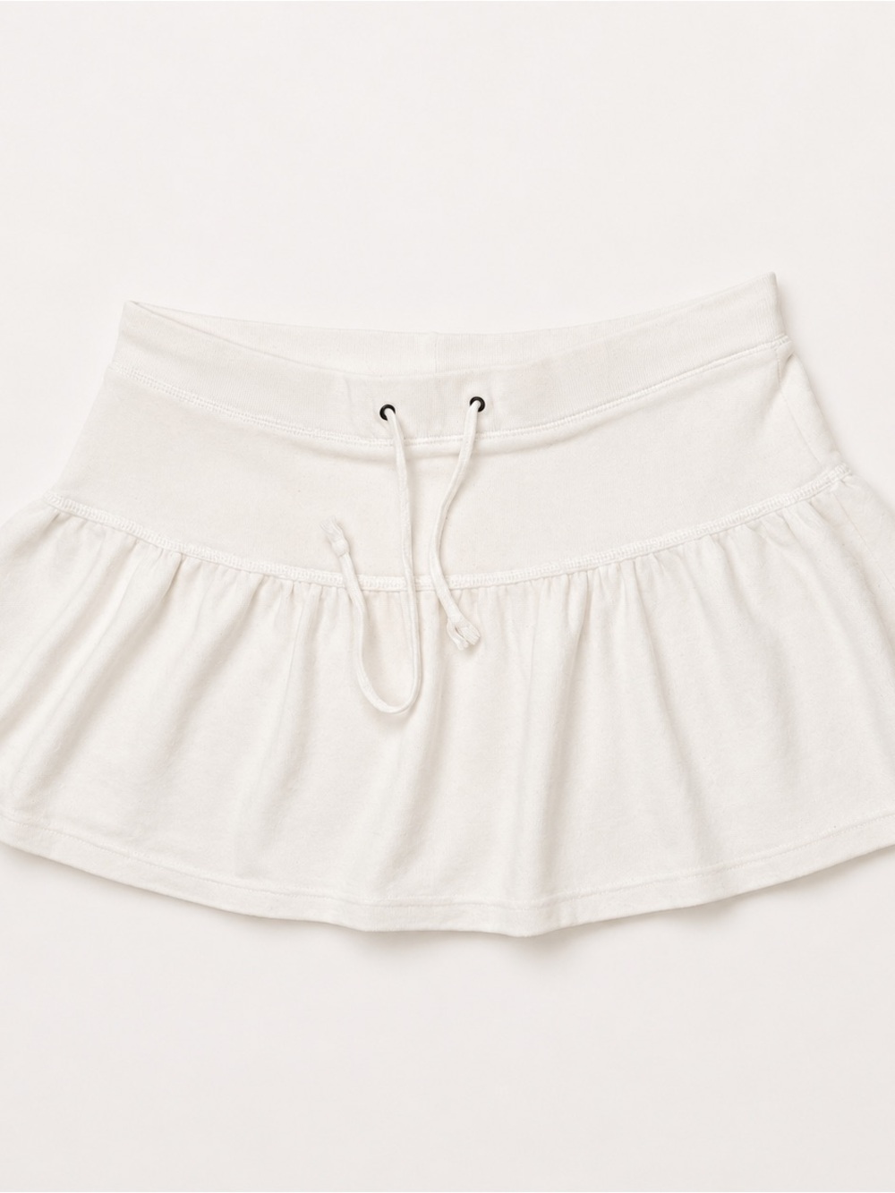 Xhilaration White Ruffle Drawstring Mini Skirt